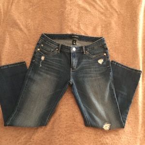 WHBM deconstructed sequin cropped  Jeans